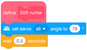 Code für Stift runter