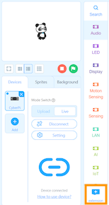 Extension-Menü öffnen